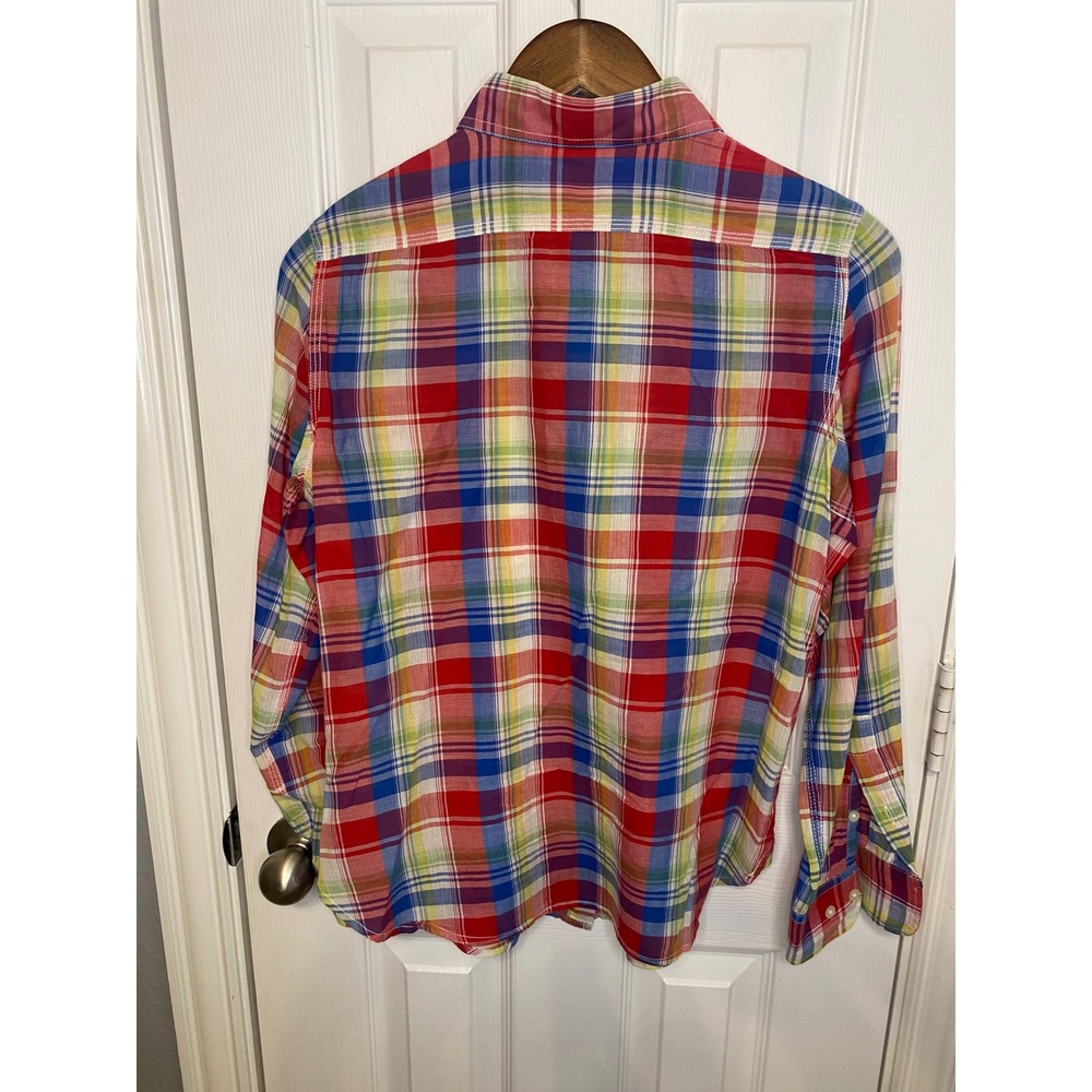 Lauren Jeans Co Ralph Lauren Womens Small Plaid Button Down Shirt Multi Color - Picture 2 of 3